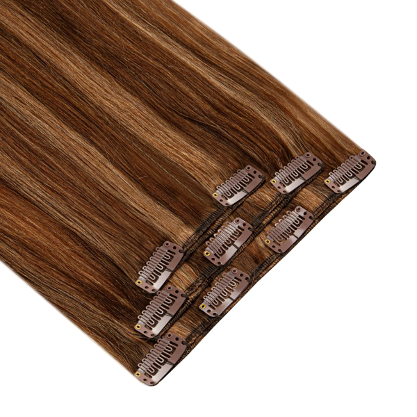 Włosy naturalne doczepiane Clip In 40cm 35 gram - kolor #4/12 Baleyage