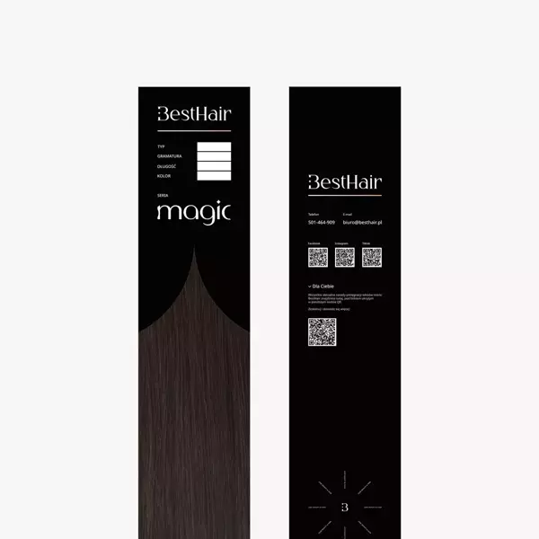 Włosy naturalne doczepiane Seria MAGIC Invisible Tape On 60cm - Kolor #2