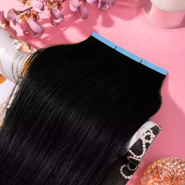 Włosy naturalne doczepiane Seria MAGIC Tape On Kanapki 40cm - Kolor #1
