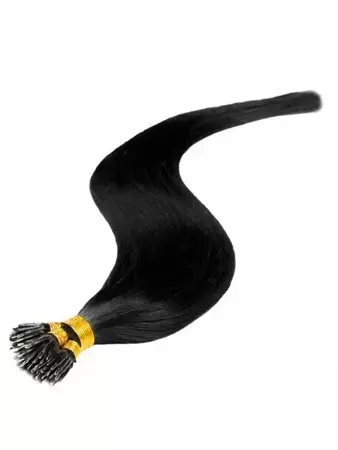 Włosy naturalne doczepiane na nano ringi 40cm 0,6g 20 sztuk  - kolor #1