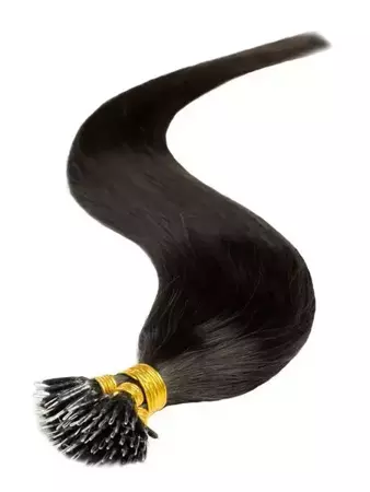 Włosy naturalne doczepiane na nano ringi 40cm 0,6g 20 sztuk  - kolor #1B