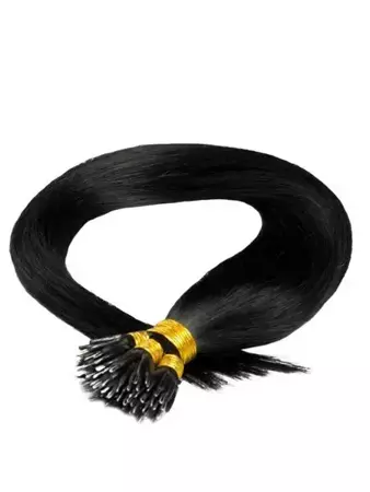 Włosy naturalne doczepiane na nano ringi 50cm 1g 20 sztuk  - kolor #1