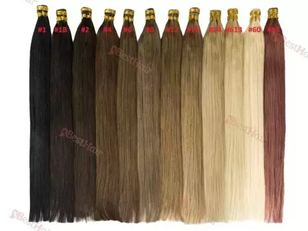 Włosy naturalne doczepiane na ringi 50cm 0,5g - kolor #1
