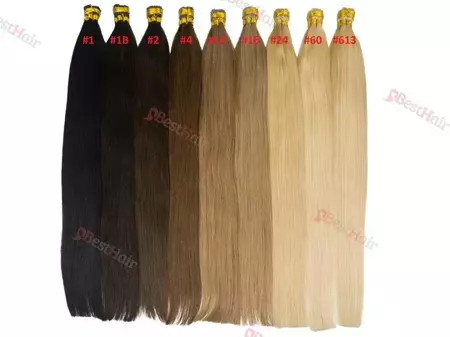 Włosy naturalne doczepiane na ringi 60cm 0,8g - kolor #1