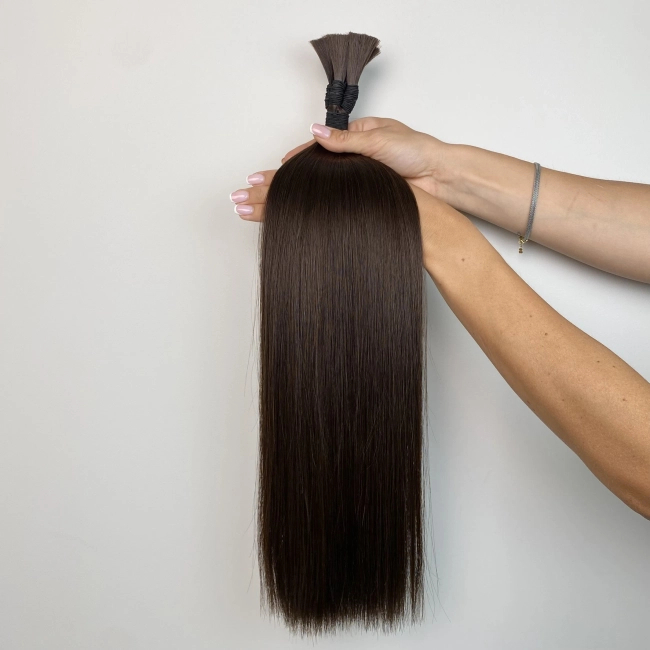 Włosy naturalne doczepiane Seria MAGIC Surowa kitka 40cm 25g - Kolor #2 Brąz