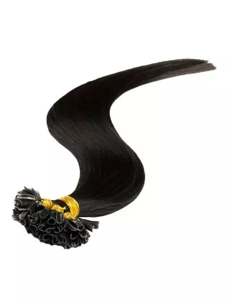 Włosy naturalne doczepiane na keratynę 40cm 0,6g 20 sztuk  - kolor #1B