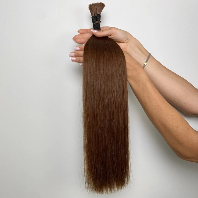 Włosy naturalne doczepiane Seria MAGIC Surowa kitka 60cm 25g - Kolor #4 Średni Brąz