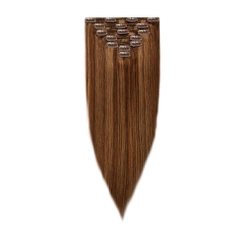 Włosy naturalne doczepiane Clip In 60cm 140 gram - kolor #4/12 Baleyage