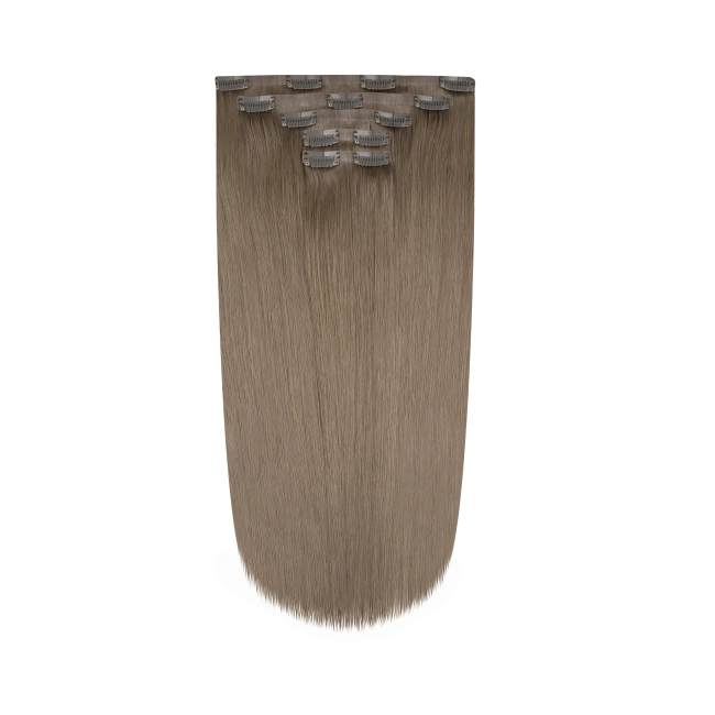Włosy naturalne doczepiane Seria MAGIC Bezszwowe Ukryte Clip In 50cm 120 gram - Kolor #8 Kawa