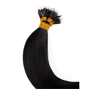 Włosy naturalne doczepiane na nano ringi 40cm 0,6g 20 sztuk  - kolor #1