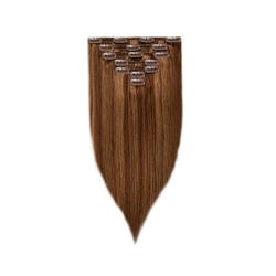 Włosy naturalne doczepiane Clip In 50cm 100 gram - kolor #4/12 Baleyage