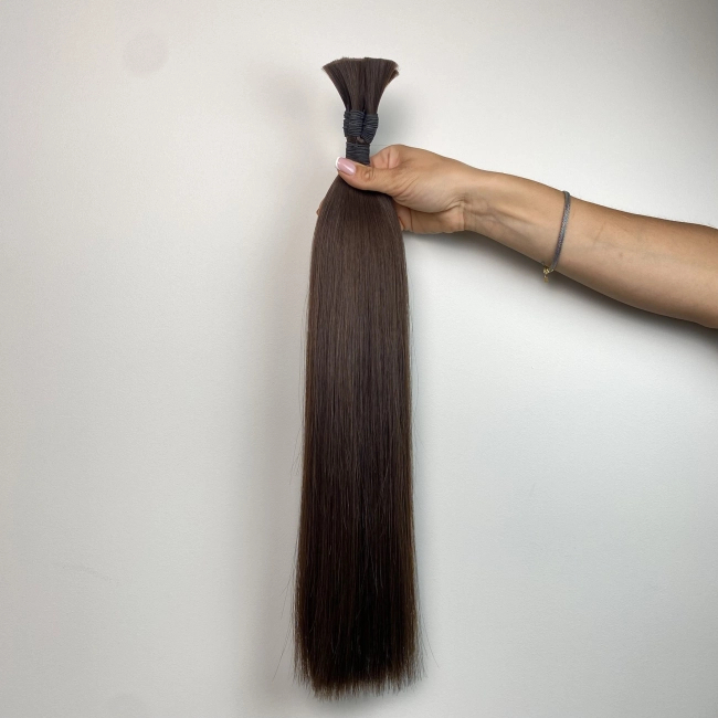 Włosy naturalne doczepiane Seria MAGIC Surowa kitka 50cm 25g - Kolor #2 Brąz