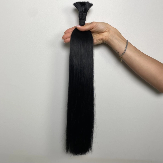 Włosy naturalne doczepiane Seria MAGIC Surowa kitka 40cm 25g - Kolor #1 Czarny