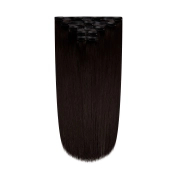Włosy naturalne doczepiane Seria MAGIC Bezszwowe Ukryte Clip In 40cm 90 gram - Kolor #1B Ciemny Brąz