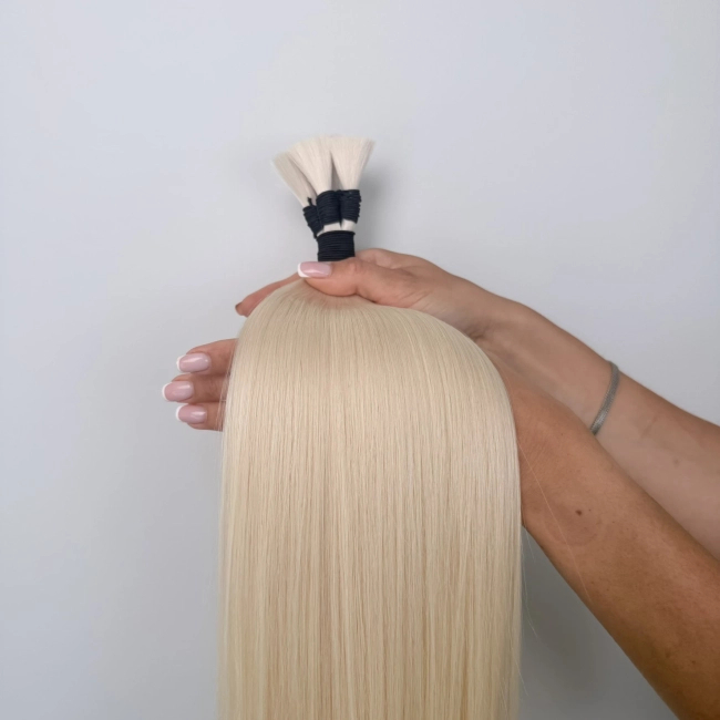 Włosy naturalne doczepiane Seria MAGIC Surowa kitka 50cm 25g - Kolor #1001 Platynowy Blond