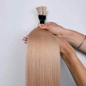 Włosy naturalne doczepiane Seria MAGIC Surowa kitka 60cm 25g - Kolor #18A Perłowy Blond