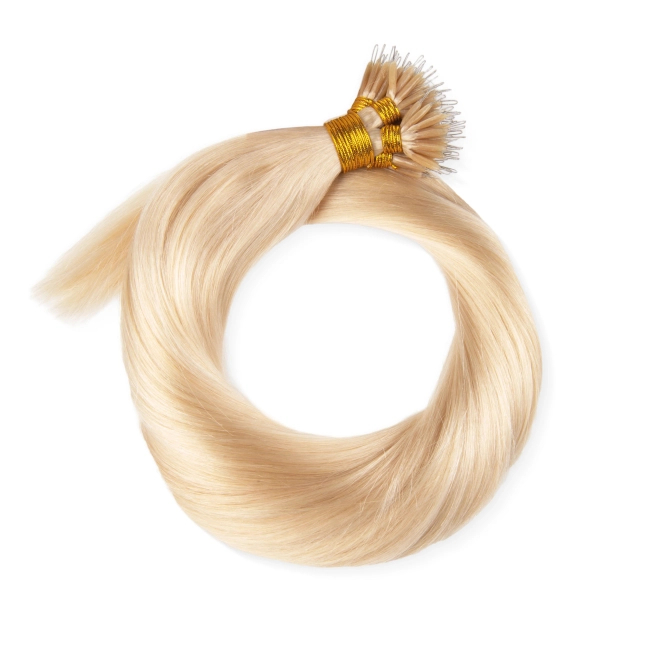 Włosy naturalne doczepiane na nano ringi 40cm 0,6g 20 sztuk  - kolor #60