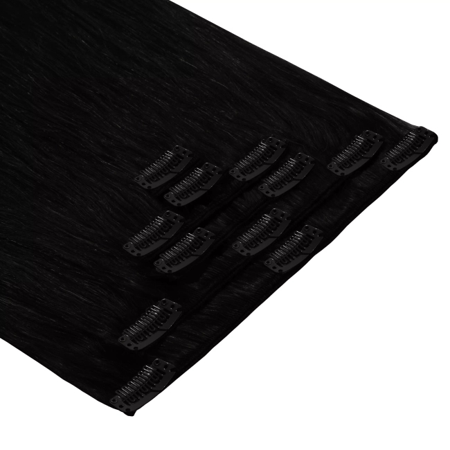 Włosy naturalne doczepiane Clip In 40cm 70 gram - kolor #1