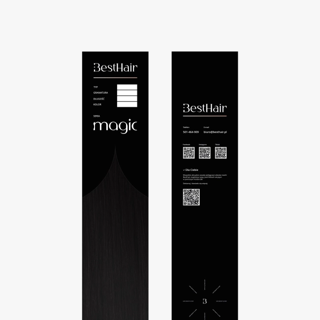 Włosy naturalne doczepiane Seria MAGIC Keratyna 30cm 0,5g 20szt - Kolor #1