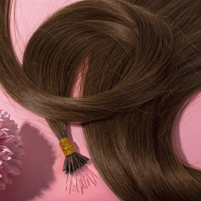 Włosy naturalne doczepiane Seria MAGIC Nanoringi Light 50cm 0,8g 20szt - Kolor #6