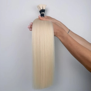 Włosy naturalne doczepiane Seria MAGIC Surowa kitka 60cm 25g - Kolor #1001 Platynowy Blond