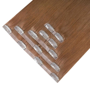 Włosy naturalne doczepiane Seria MAGIC Bezszwowe Ukryte Clip In 40cm 90 gram - Kolor #7A Czekolada