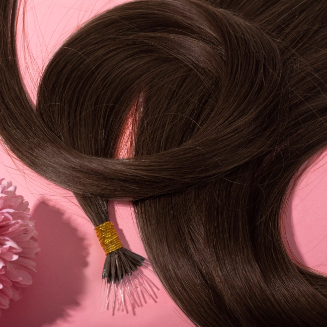 Włosy naturalne doczepiane Seria MAGIC Nanoringi Light 50cm 0,8g 20szt - Kolor #4