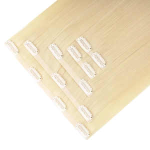 Włosy naturalne doczepiane Seria MAGIC Bezszwowe Ukryte Clip In 50cm 120 gram - Kolor #613 Jasny Blond