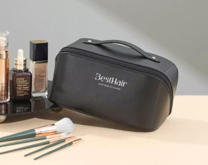 Kosmetyczka skórzana BestHair Czarna