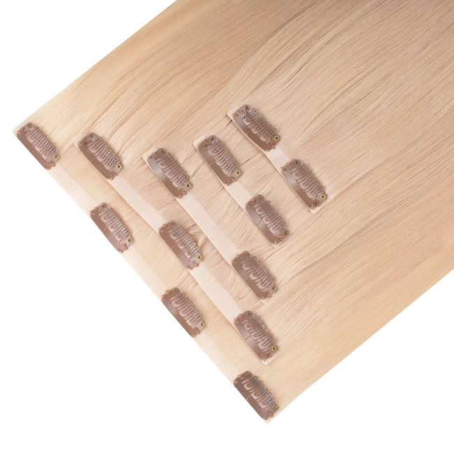 Włosy naturalne doczepiane Seria MAGIC Bezszwowe Ukryte Clip In 40cm 90 gram - Kolor #18A Perłowy Blond