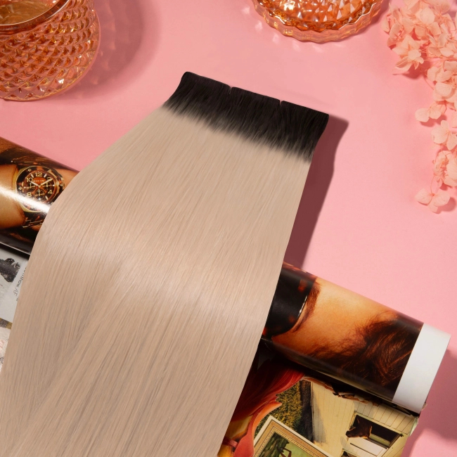 Włosy naturalne doczepiane Seria MAGIC Invisible Tape On 40cm - Kolor Ombre #2/#18A