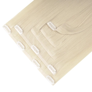 Włosy naturalne doczepiane Seria MAGIC Bezszwowe Ukryte Clip In 50cm 120 gram - Kolor #1001 Platynowy Blond