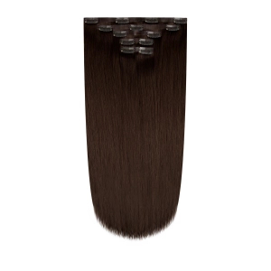 Włosy naturalne doczepiane Seria MAGIC Bezszwowe Ukryte Clip In 50cm 120 gram - Kolor #4 Średni Brąz