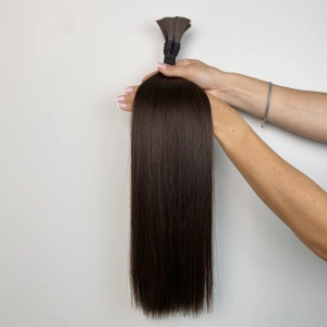 Włosy naturalne doczepiane Seria MAGIC Surowa kitka 60cm 25g - Kolor #2 Brąz