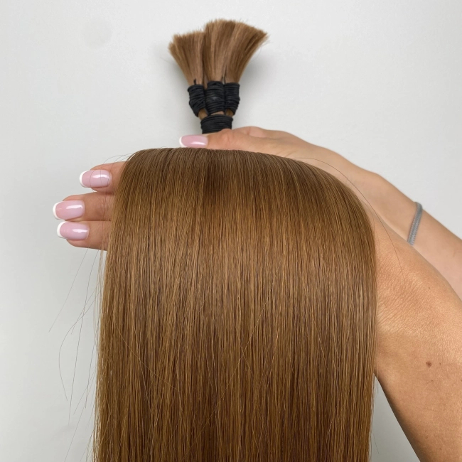 Włosy naturalne doczepiane Seria MAGIC Surowa kitka 50cm 25g - Kolor #6 Miedziany Brąz