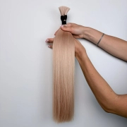 Włosy naturalne doczepiane Seria MAGIC Surowa kitka 60cm 25g - Kolor #18A Perłowy Blond