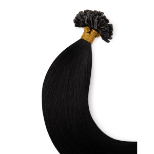 Włosy naturalne doczepiane na keratynę 40cm 0,6g 20 sztuk  - kolor #1