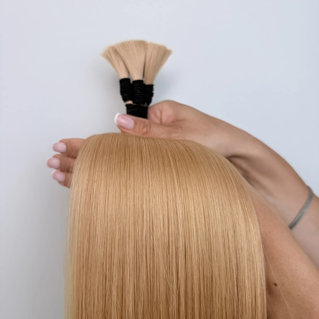 Włosy naturalne doczepiane Seria MAGIC Surowa kitka 60cm 25g - Kolor #24 Miodowy Blond