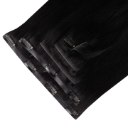 Włosy naturalne doczepiane Seria MAGIC Bezszwowe Ukryte Clip In 50cm 120 gram - Kolor #1 Czarny