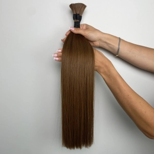 Włosy naturalne doczepiane Seria MAGIC Surowa kitka 60cm 25g - Kolor #7 Naturalny Brąz