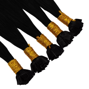 Włosy naturalne doczepiane Seria MAGIC Mini Bondes Flat 40cm 0,6g 20szt - Kolor #1