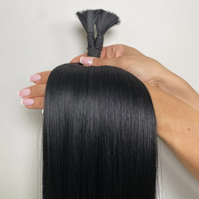 Włosy naturalne doczepiane Seria MAGIC Surowa kitka 50cm 25g - Kolor #1 Czarny