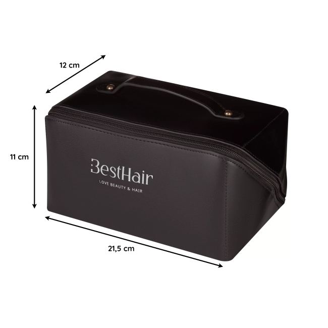 Kosmetyczka skórzana BestHair Czarna