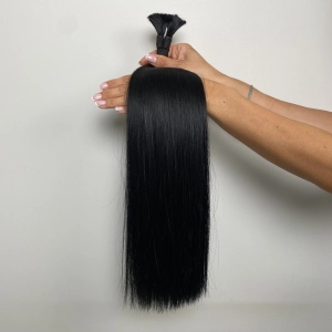 Włosy naturalne doczepiane Seria MAGIC Surowa kitka 60cm 25g - Kolor #1 Czarny
