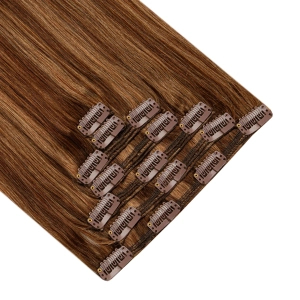 Włosy naturalne doczepiane Clip In 50cm 100 gram - kolor #4/12 Baleyage