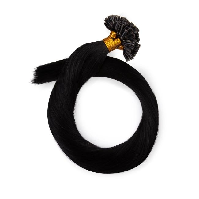 Włosy naturalne doczepiane na keratynę 40cm 0,6g 20 sztuk  - kolor #1