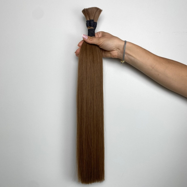 Włosy naturalne doczepiane Seria MAGIC Surowa kitka 40cm 25g - Kolor #7 Naturalny Brąz