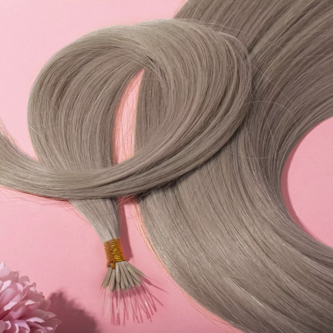 Włosy naturalne doczepiane Seria MAGIC Nanoringi Light 50cm 0,8g 20szt - Kolor #18