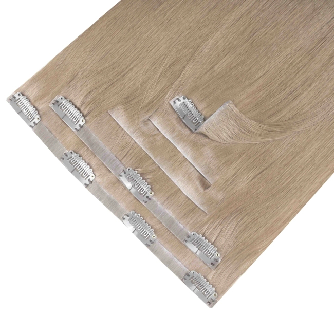 Włosy naturalne doczepiane Seria MAGIC Bezszwowe Ukryte Clip In 50cm 120 gram - Kolor #18 Beżowy Blond