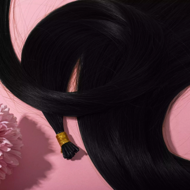 Włosy naturalne doczepiane Seria MAGIC Ringi 50cm 0,8g 20szt - Kolor #1